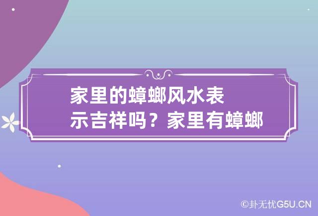 家里的蟑螂风水表示吉祥吗？ 家里有蟑螂代表家里风水不好吗