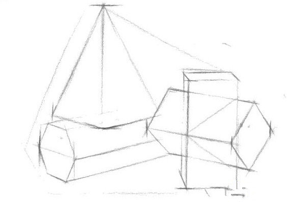 静物素描技巧：静物素描中空间的构建