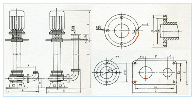 液下排污泵安装尺寸图